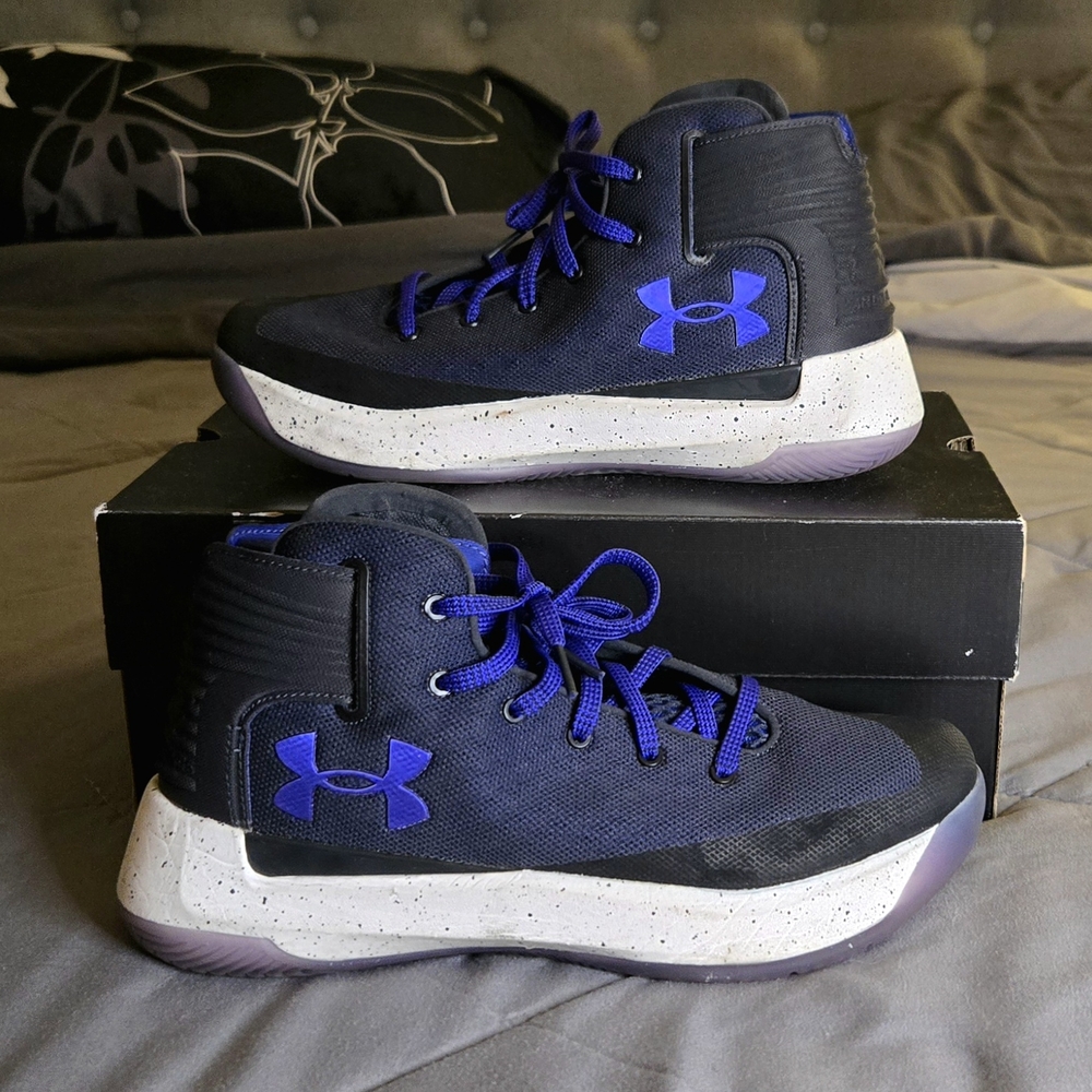 Under Armour Kids' Black and Purple Sneakers